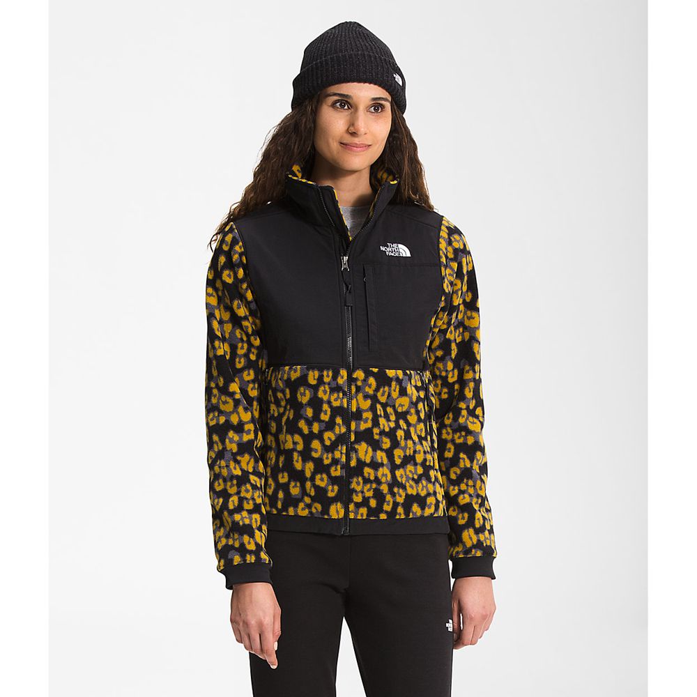 The North Face Fleece Jacket Womens Australia - The North Face Printed Denali 2 Yellow Leopard (FAZ-